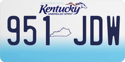 KY license plate 951JDW