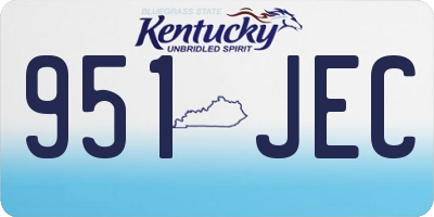 KY license plate 951JEC