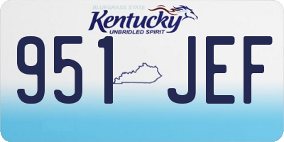 KY license plate 951JEF