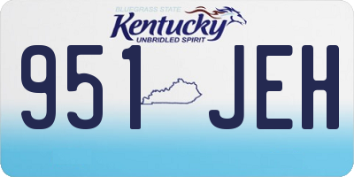 KY license plate 951JEH