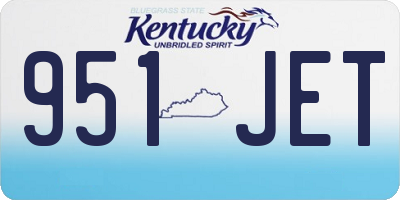 KY license plate 951JET