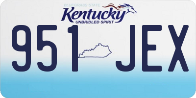 KY license plate 951JEX