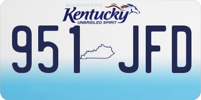 KY license plate 951JFD