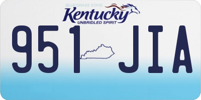 KY license plate 951JIA