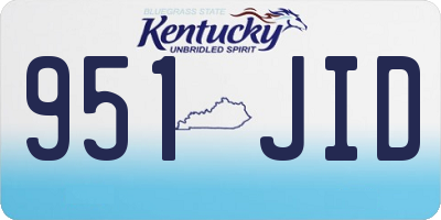 KY license plate 951JID