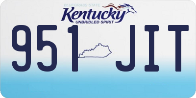 KY license plate 951JIT