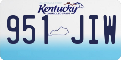 KY license plate 951JIW