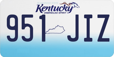 KY license plate 951JIZ