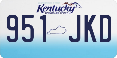 KY license plate 951JKD