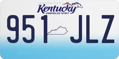 KY license plate 951JLZ