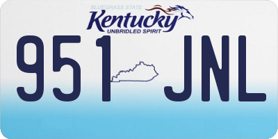 KY license plate 951JNL