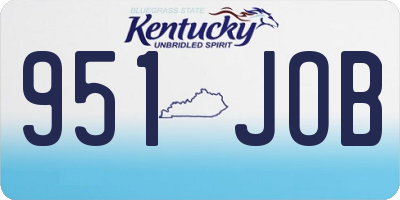 KY license plate 951JOB
