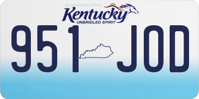 KY license plate 951JOD