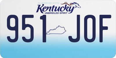 KY license plate 951JOF