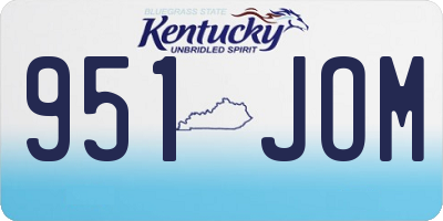 KY license plate 951JOM
