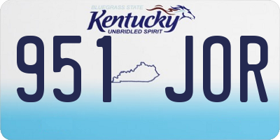 KY license plate 951JOR