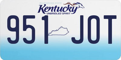 KY license plate 951JOT