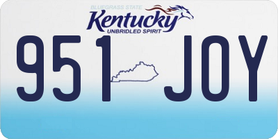 KY license plate 951JOY