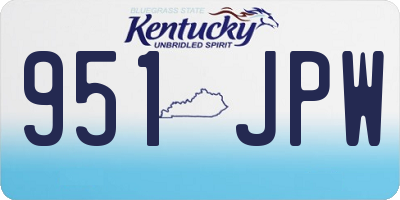 KY license plate 951JPW