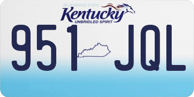 KY license plate 951JQL