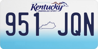 KY license plate 951JQN