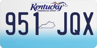 KY license plate 951JQX