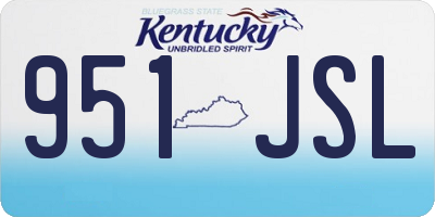 KY license plate 951JSL