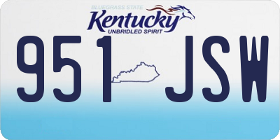 KY license plate 951JSW