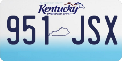 KY license plate 951JSX