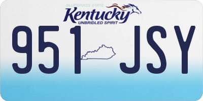KY license plate 951JSY