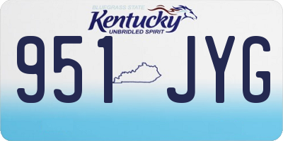 KY license plate 951JYG