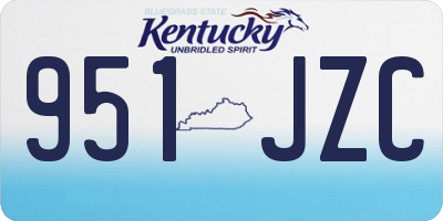 KY license plate 951JZC