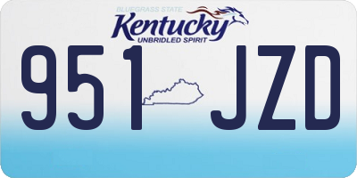 KY license plate 951JZD