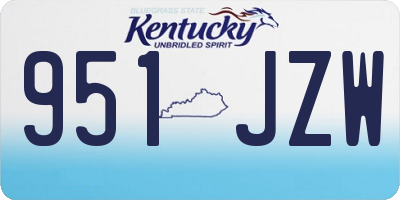 KY license plate 951JZW