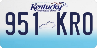 KY license plate 951KRO