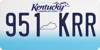 KY license plate 951KRR