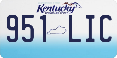 KY license plate 951LIC