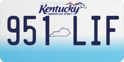KY license plate 951LIF