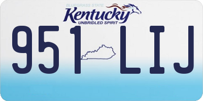 KY license plate 951LIJ