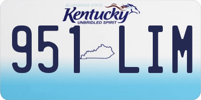 KY license plate 951LIM