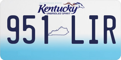 KY license plate 951LIR