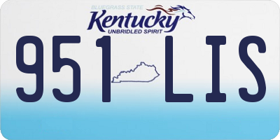 KY license plate 951LIS