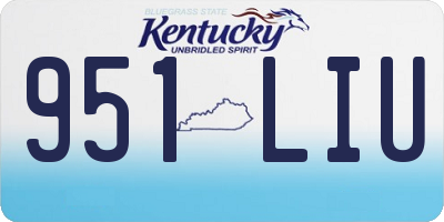 KY license plate 951LIU