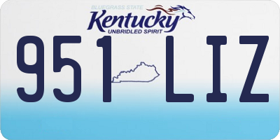 KY license plate 951LIZ