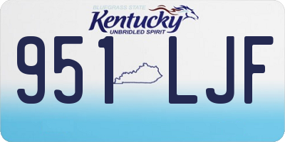 KY license plate 951LJF