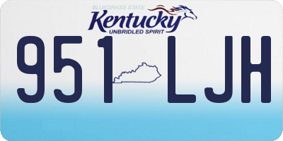 KY license plate 951LJH