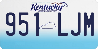 KY license plate 951LJM