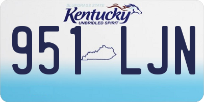 KY license plate 951LJN