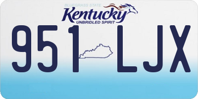 KY license plate 951LJX