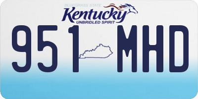 KY license plate 951MHD